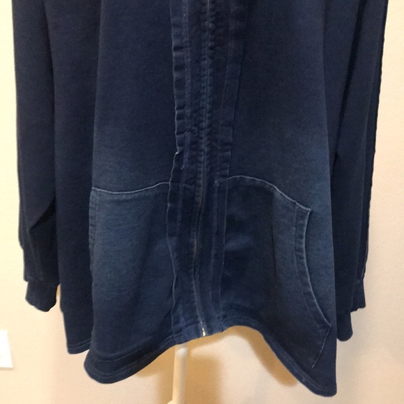 DG2 Diane GilmanDistressed Cotton Blend Hoodie w/Pockets-Missing Drawstring-2X - Picture 3 of 11